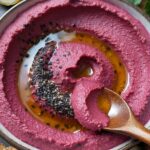 Quick Vegan Beet Hummus Toasts with Dill