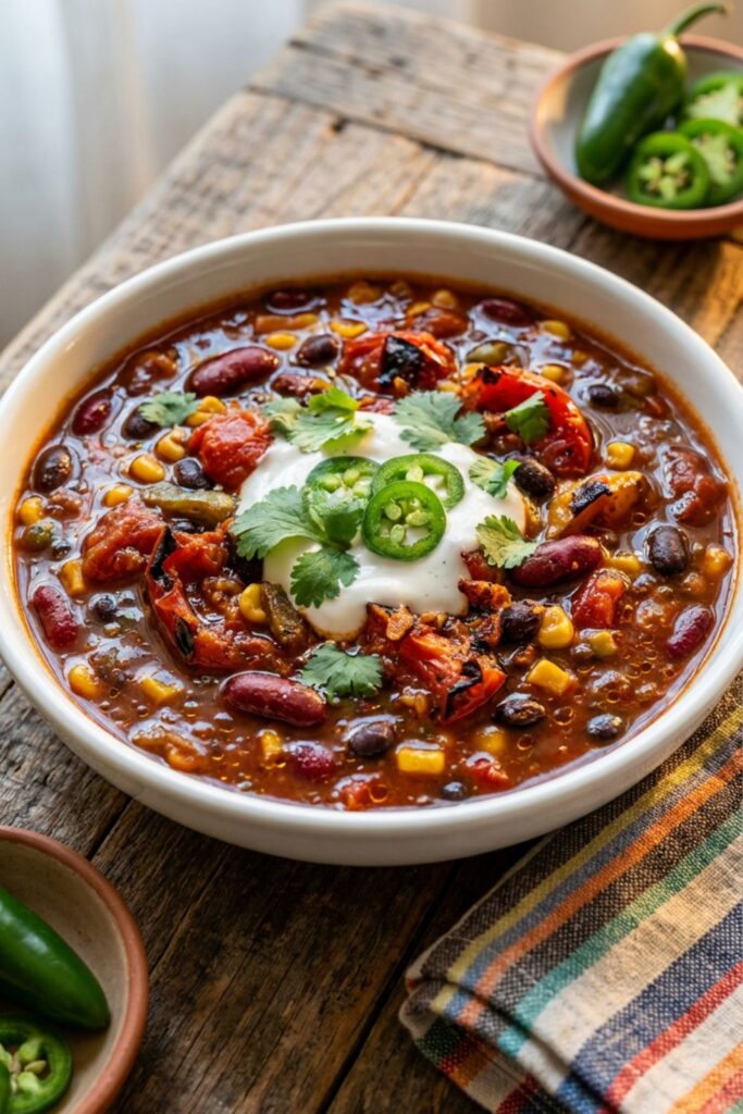Crockpot Three-Bean Vegan Chili