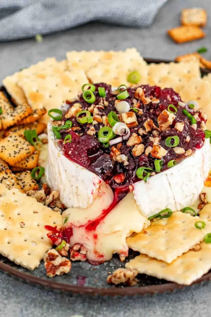 Cranberry-Almond Baked Brie (Vegan) with Toasted Baguette