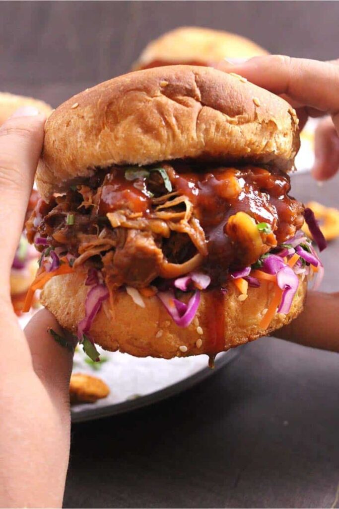 Slow-Cooker Jackfruit “Pulled Pork” Sandwiches