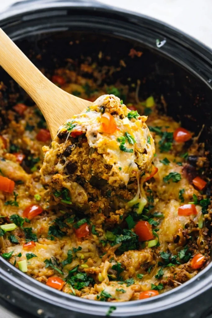 Vegan Crockpot Enchilada Casserole