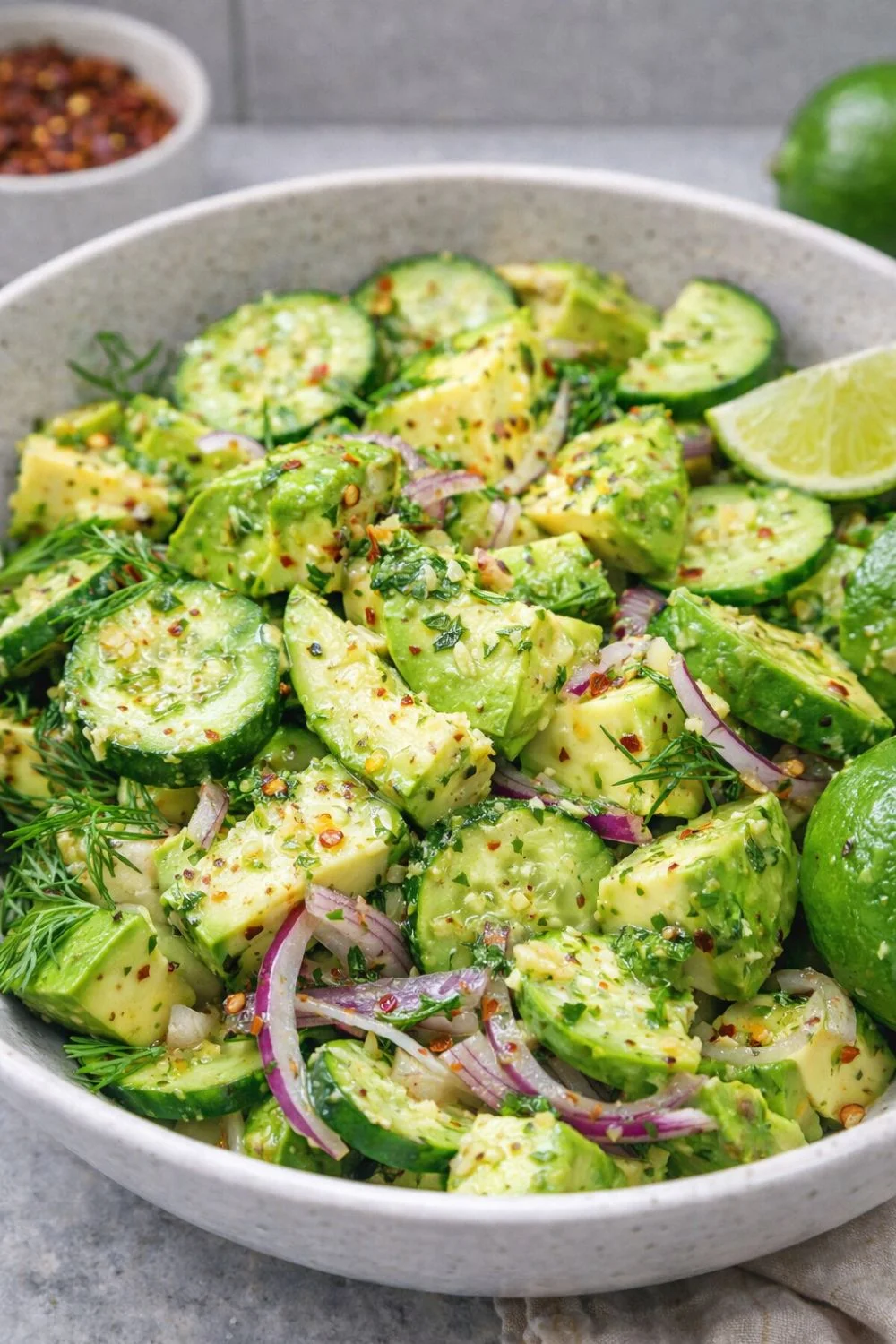 Avocado & Cucumber Lime Salad