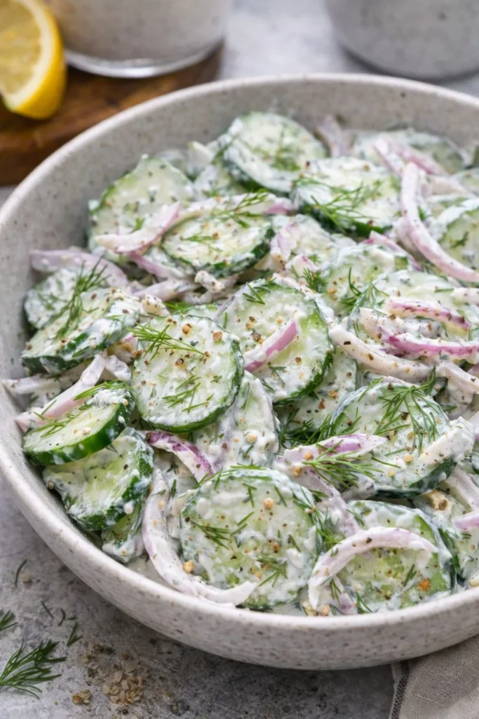 Creamy Tzatziki Cucumber Salad