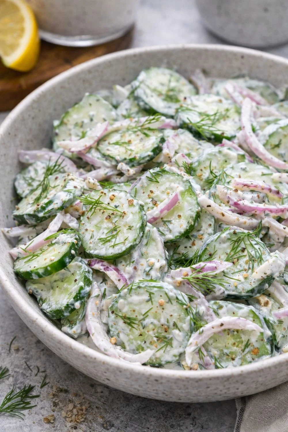 Creamy Tzatziki Cucumber Salad