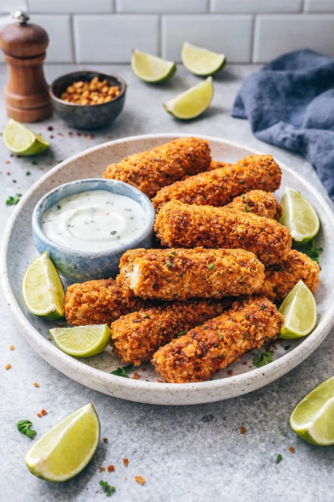 Vegan Crispy Tofu Nuggets with Dipping Sauce