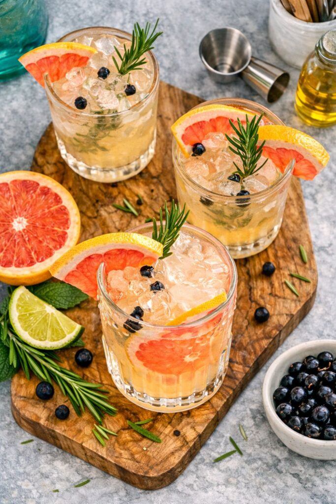 Vegan Elderflower Grapefruit Gin & Tonic Cocktail Drink