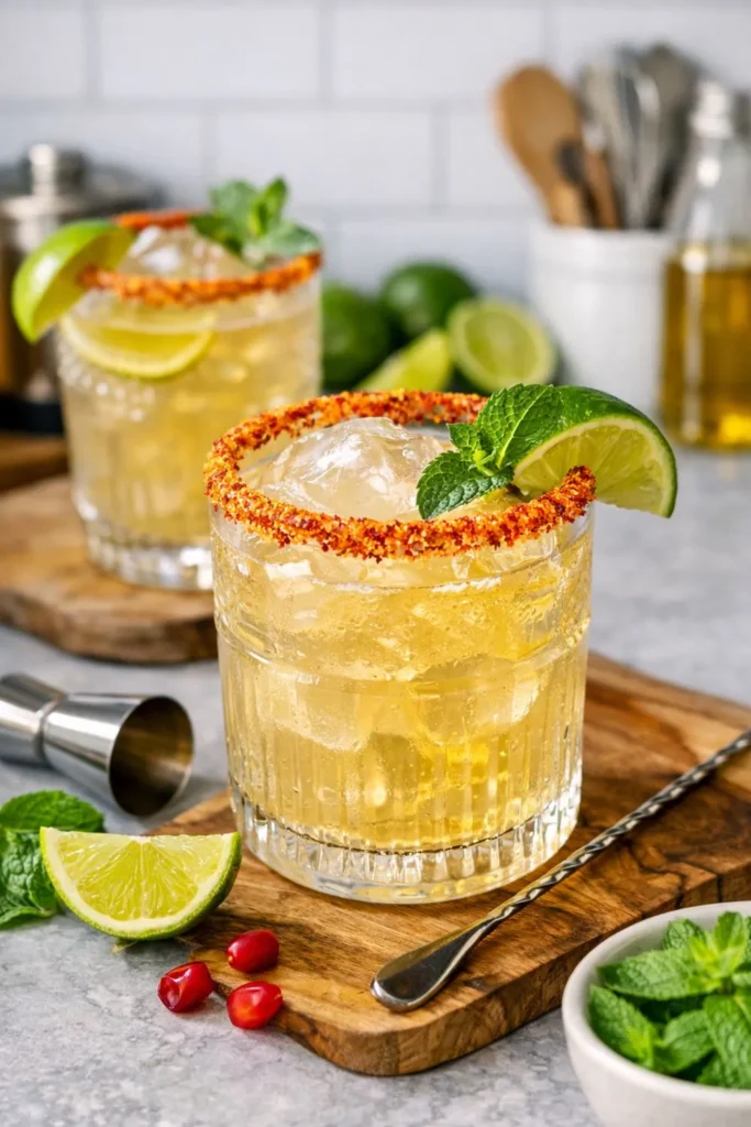 Vegan Guava Mezcal Mule cocktail drink