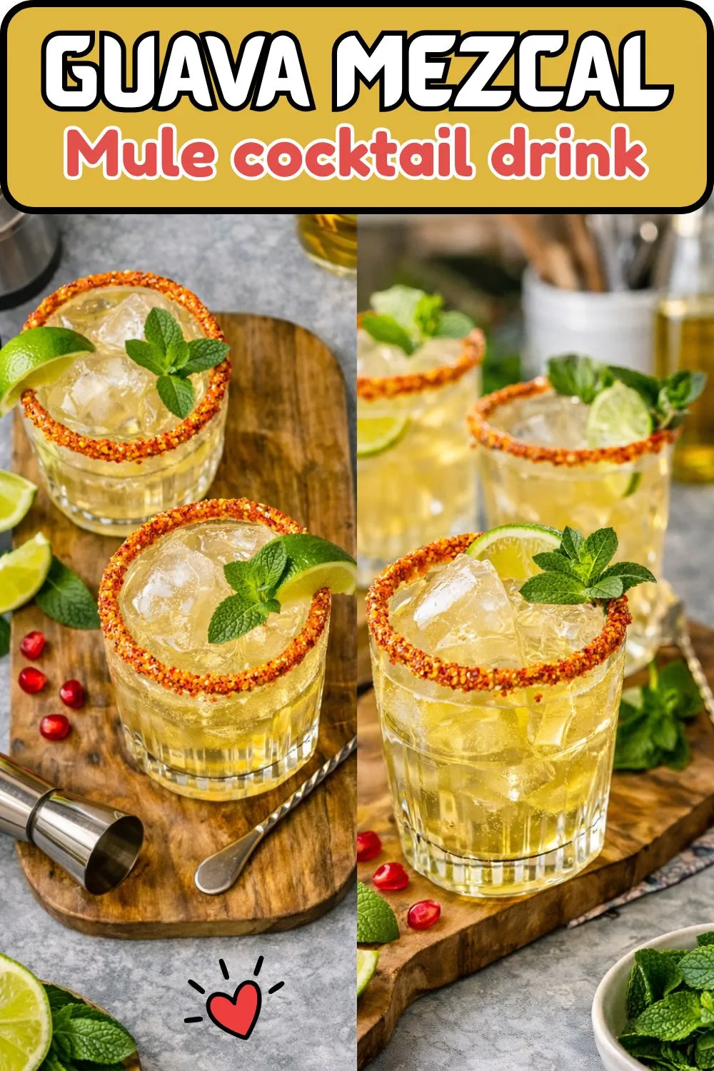 Vegan Guava Mezcal Mule cocktail drink