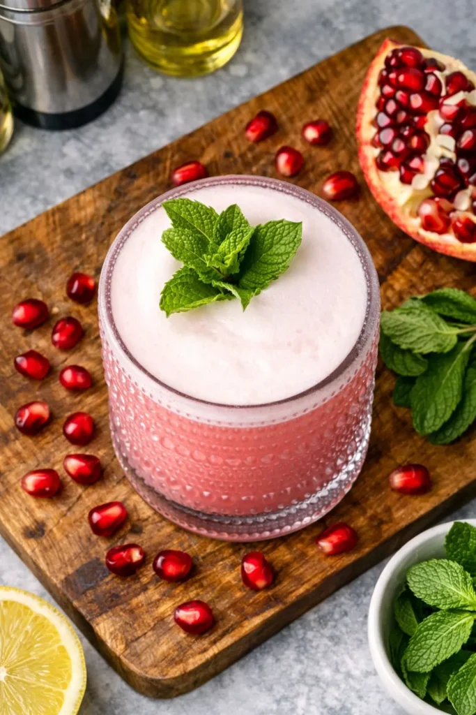 Vegan Pomegranate Gin Fizz