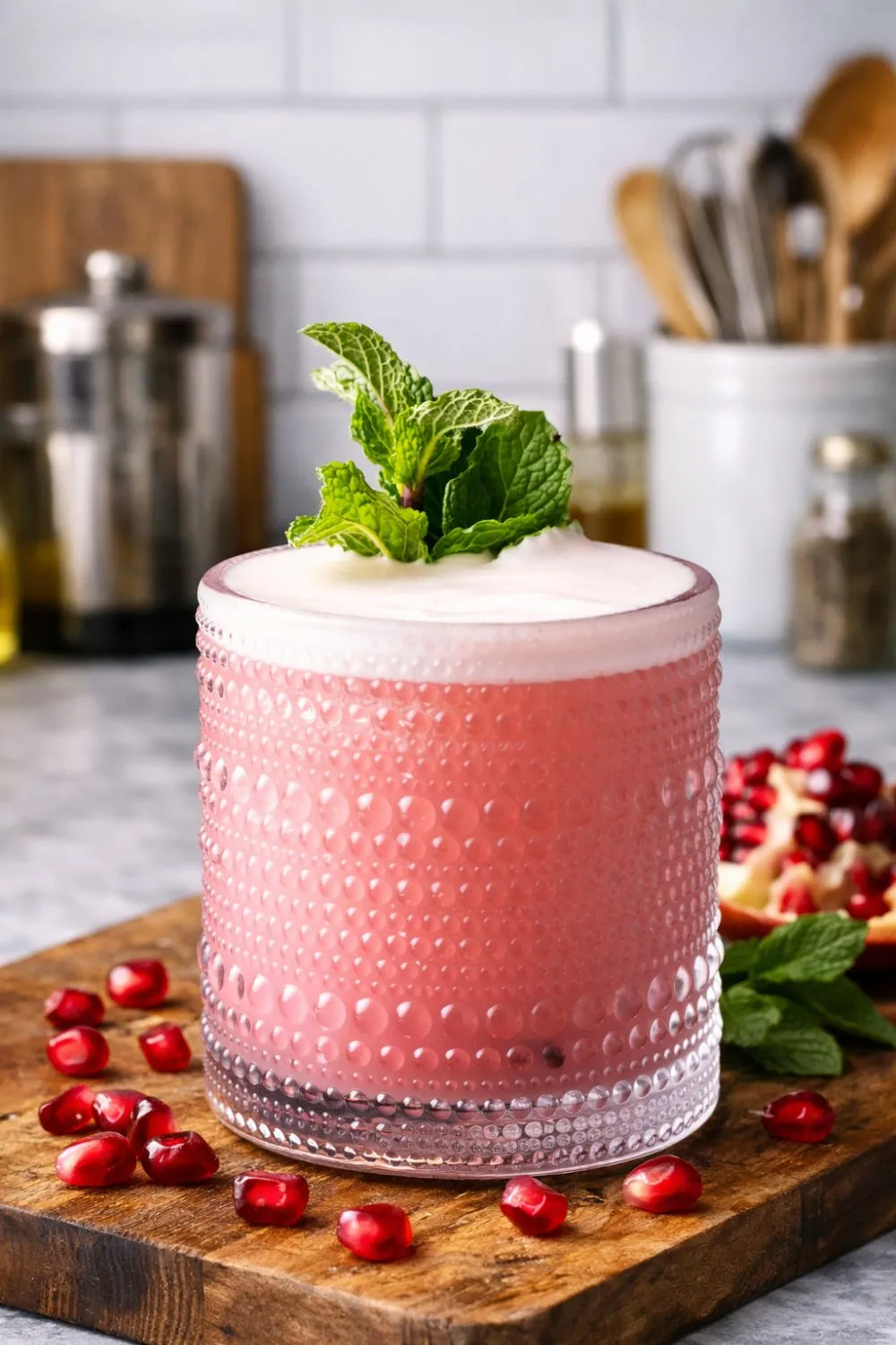 Vegan Pomegranate Gin Fizz