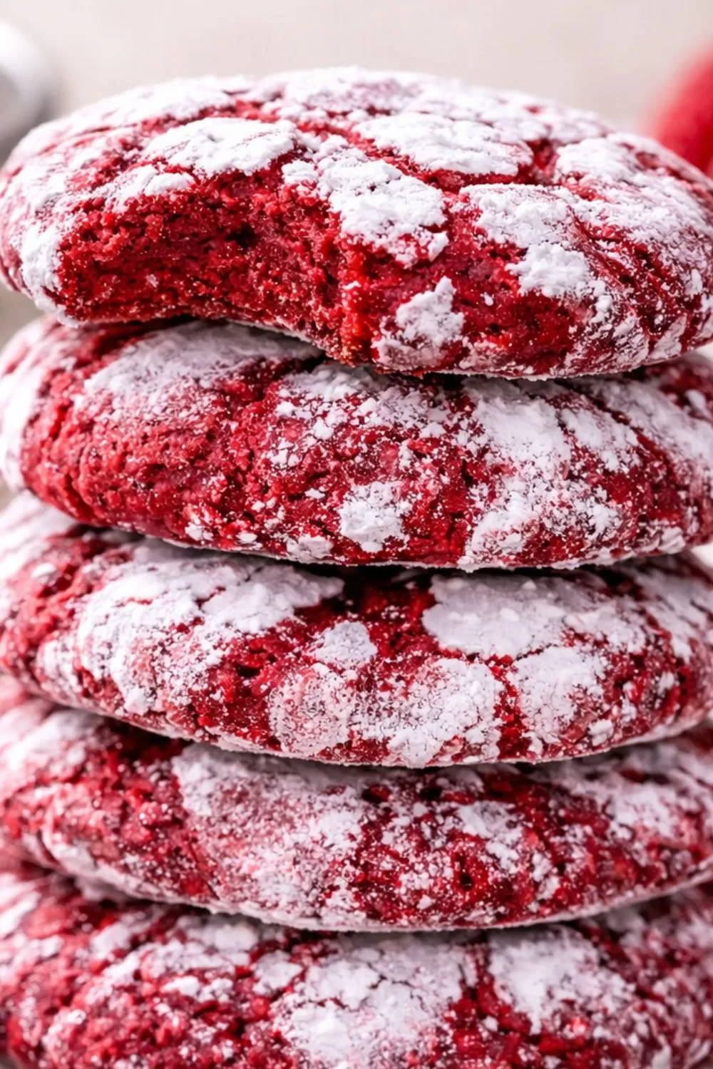 Vegan Red Velvet Crinkle Cookies