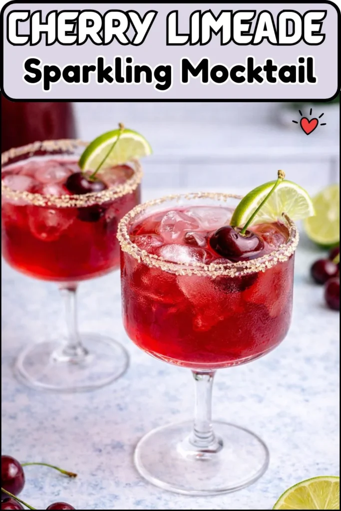 Cherry Limeade Sparkling Mocktail