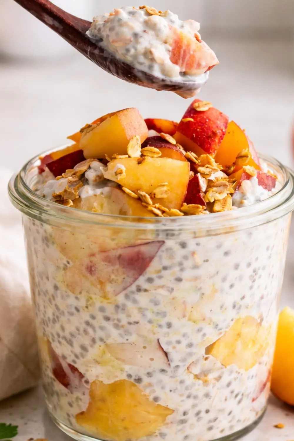 Fresh Peach Vegan Overnight Oats