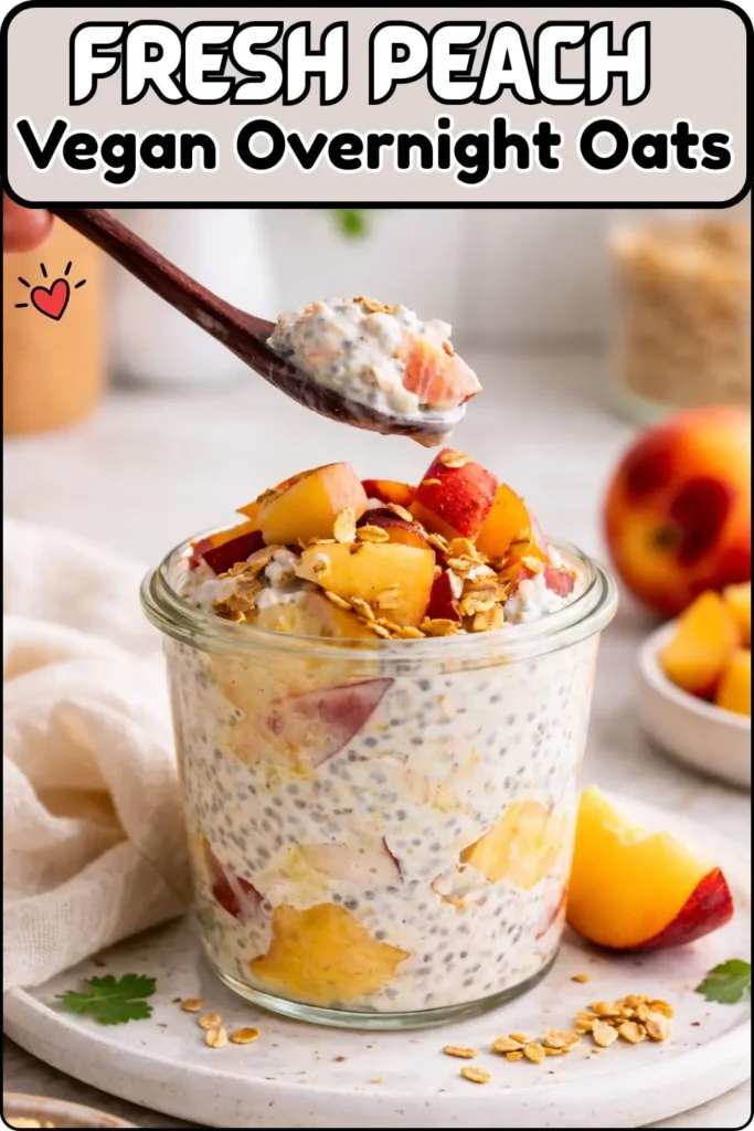 Fresh Peach Vegan Overnight Oats