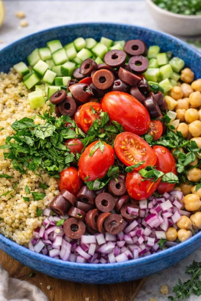 Mediterranean Chickpea & Quinoa Salad Bowl