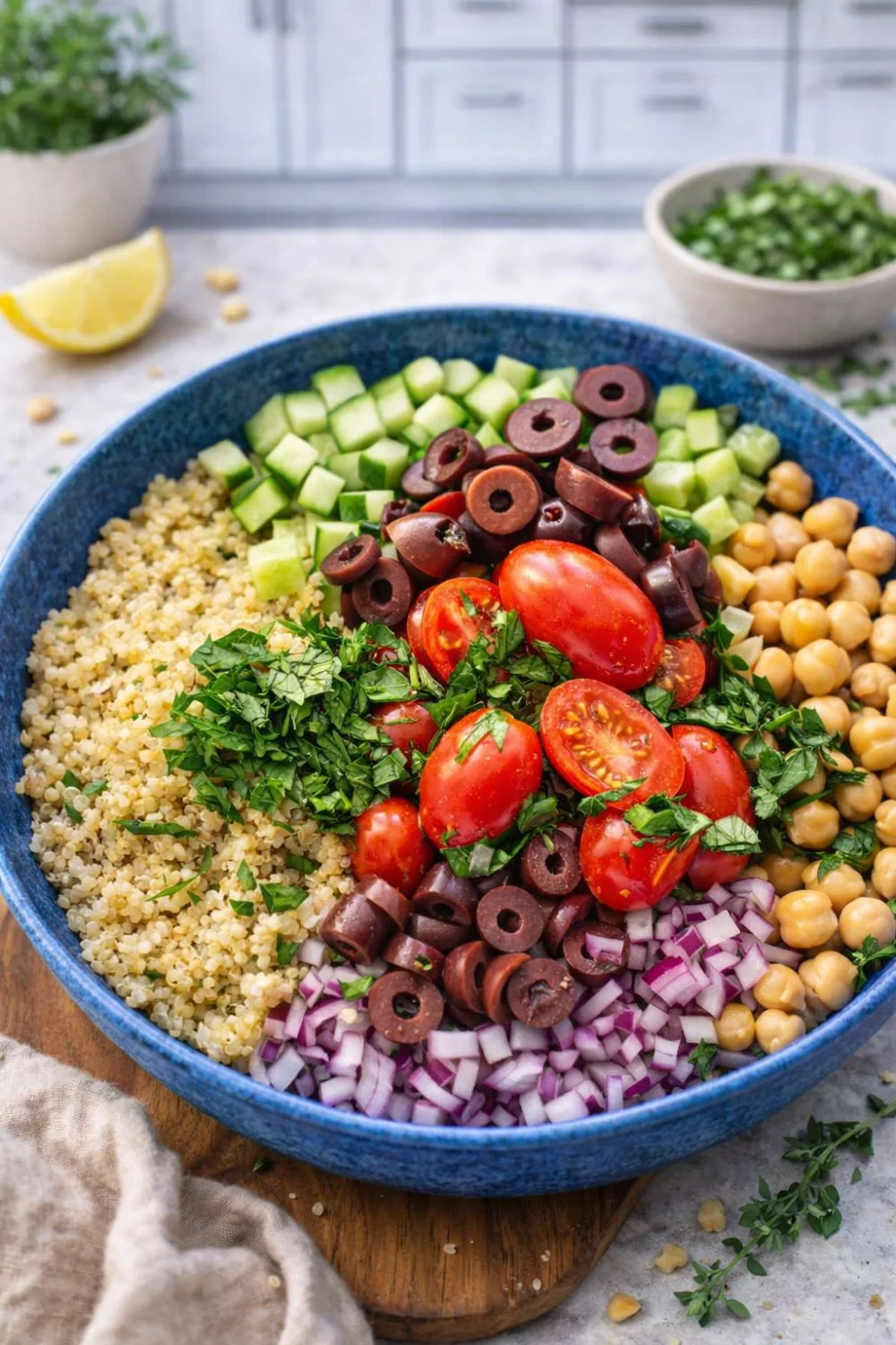 Mediterranean Chickpea & Quinoa Salad Bowl
