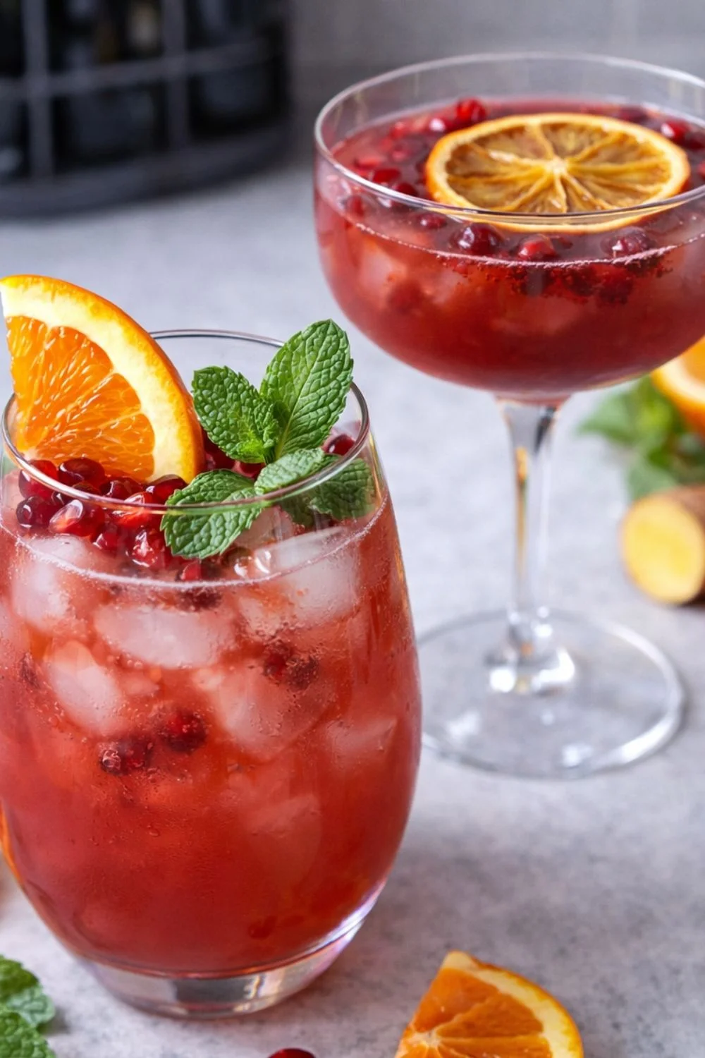 Orange Pomegranate Sparkling Mocktail