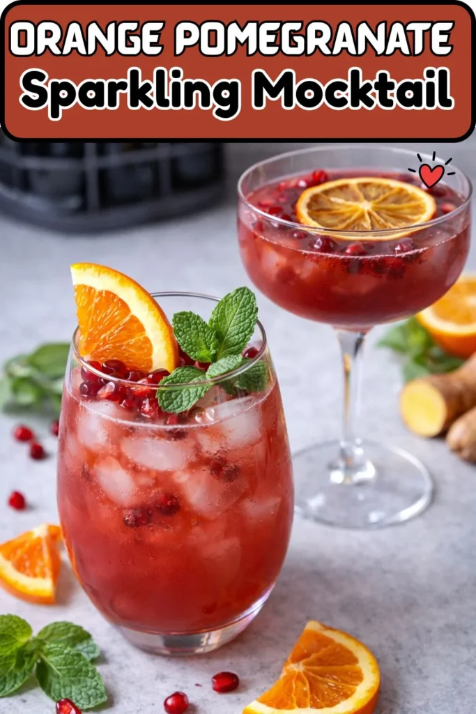 Orange Pomegranate Sparkling Mocktail