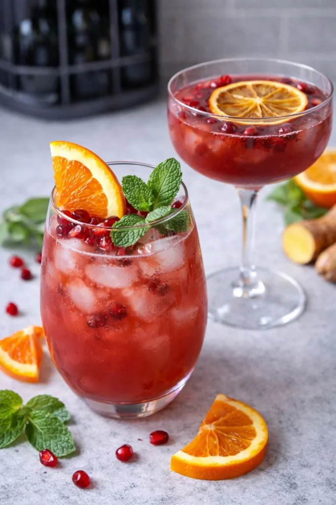 Orange Pomegranate Sparkling Mocktail