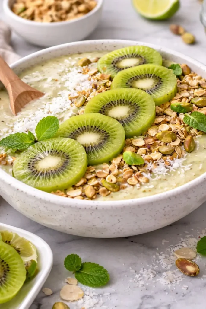 Refreshing Vegan Kiwi Lime Smoothie Bowl