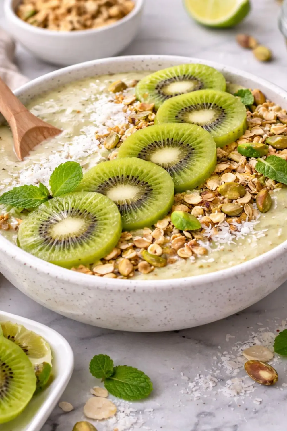 Refreshing Vegan Kiwi Lime Smoothie Bowl