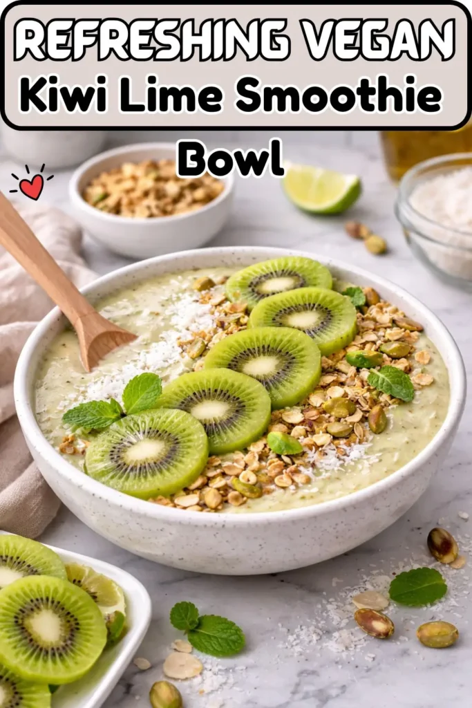 Refreshing Vegan Kiwi Lime Smoothie Bowl