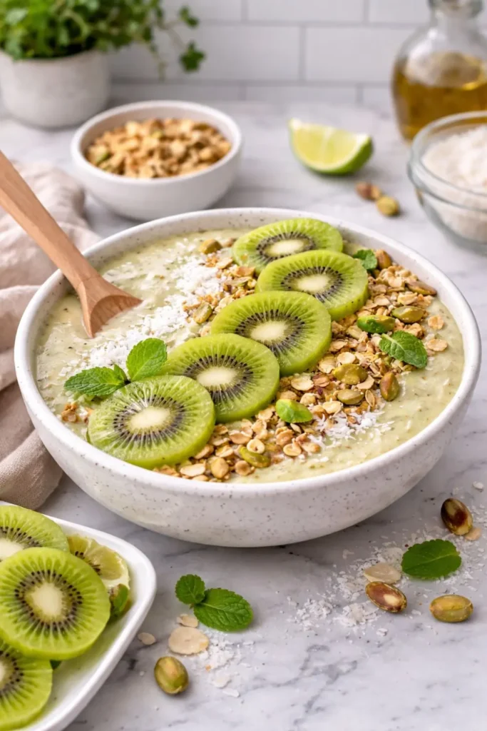 Refreshing Vegan Kiwi Lime Smoothie Bowl