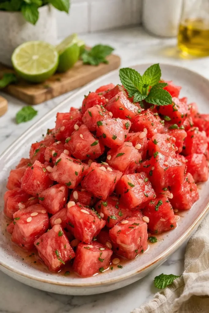 Simple Vegan Watermelon Mint Breakfast