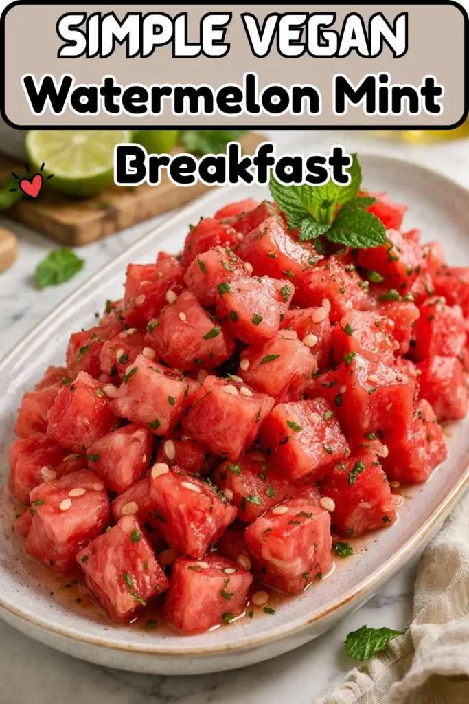 Simple Vegan Watermelon Mint Breakfast