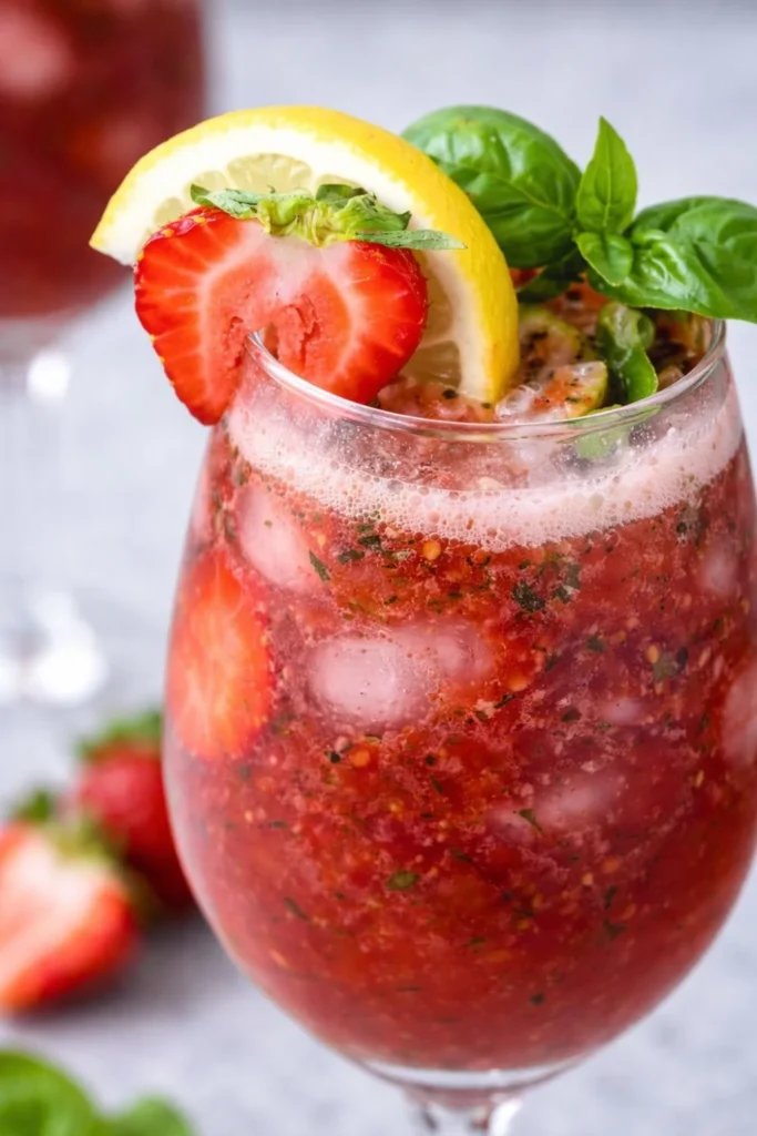 Strawberry Basil Lemonade Mocktail