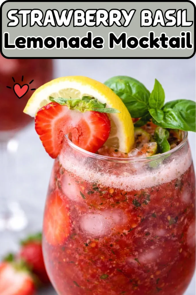 Strawberry Basil Lemonade Mocktail