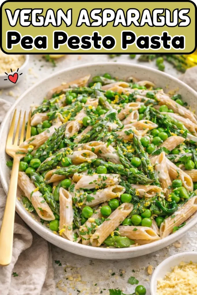 Vegan Asparagus & Pea Pesto Pasta