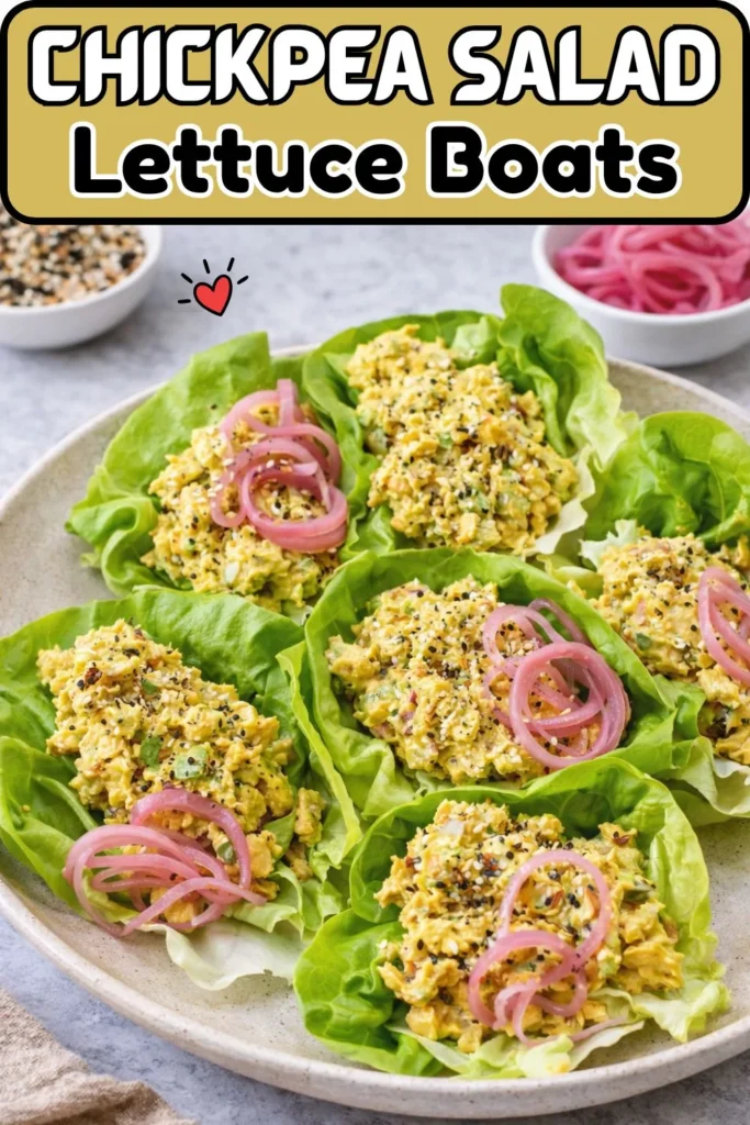 Vegan Chickpea Salad Lettuce Boats