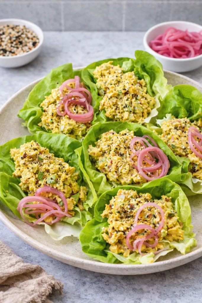 Vegan Chickpea Salad Lettuce Boats
