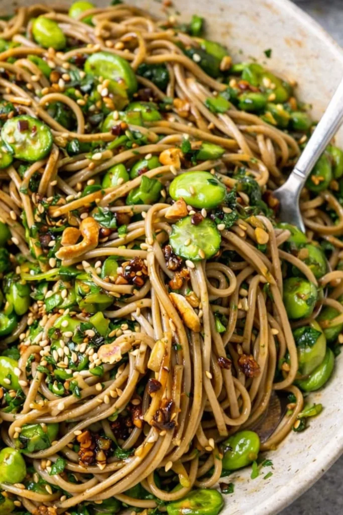 Vegan Chilled Cucumber-Avocado Soba Noodle Bowl