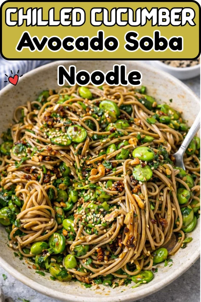 Vegan Chilled Cucumber-Avocado Soba Noodle Bowl