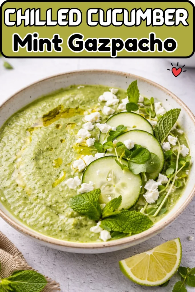 Vegan Chilled Cucumber Mint Gazpacho
