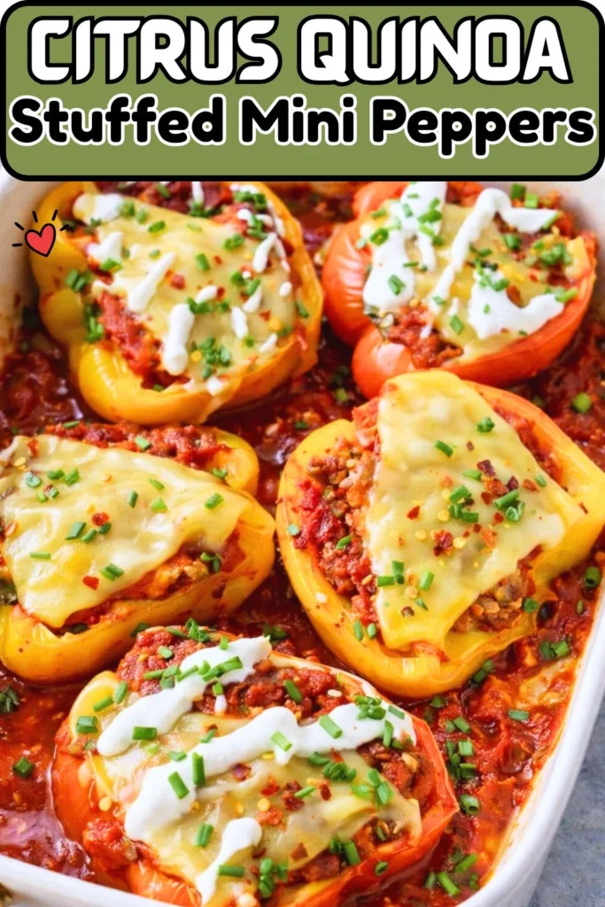 Vegan Citrus Quinoa Stuffed Mini Peppers