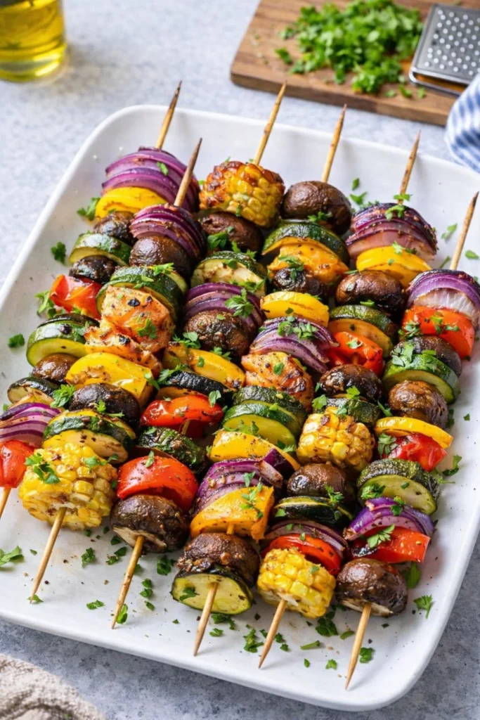 Vegan Grilled Corn & Herb Skewers