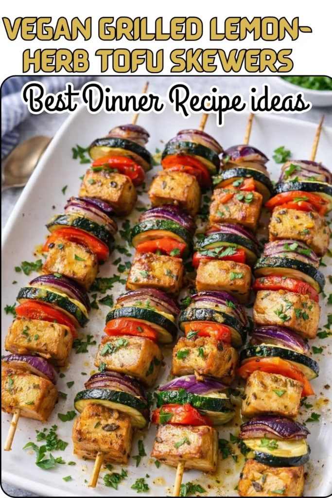 Vegan Grilled Lemon-Herb Tofu Skewers