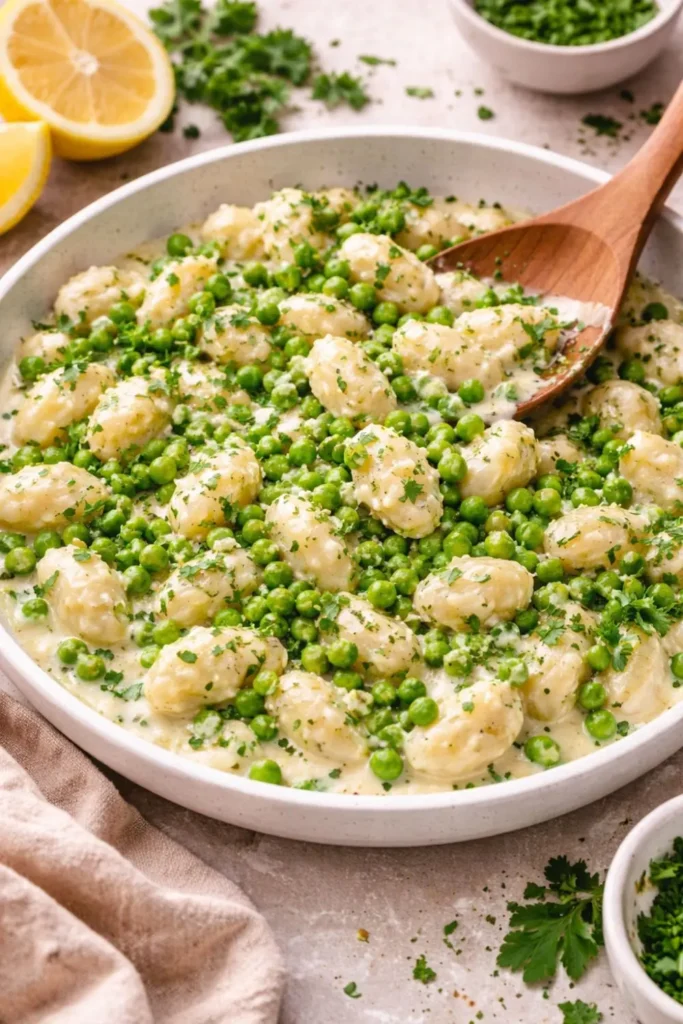 Vegan Herb Gnocchi with Peas