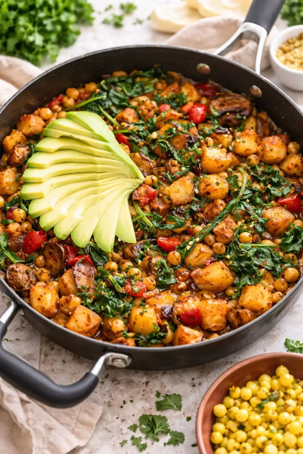 Vegan Herbed Chickpea & New Potato Skillet