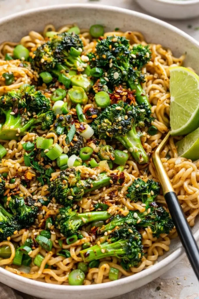 Vegan Lemon-Garlic Scallion Noodle Bowl