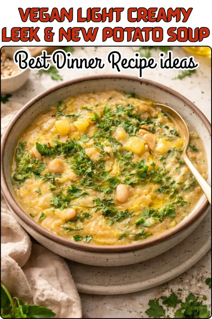 Vegan Light Creamy Leek & New Potato Soup