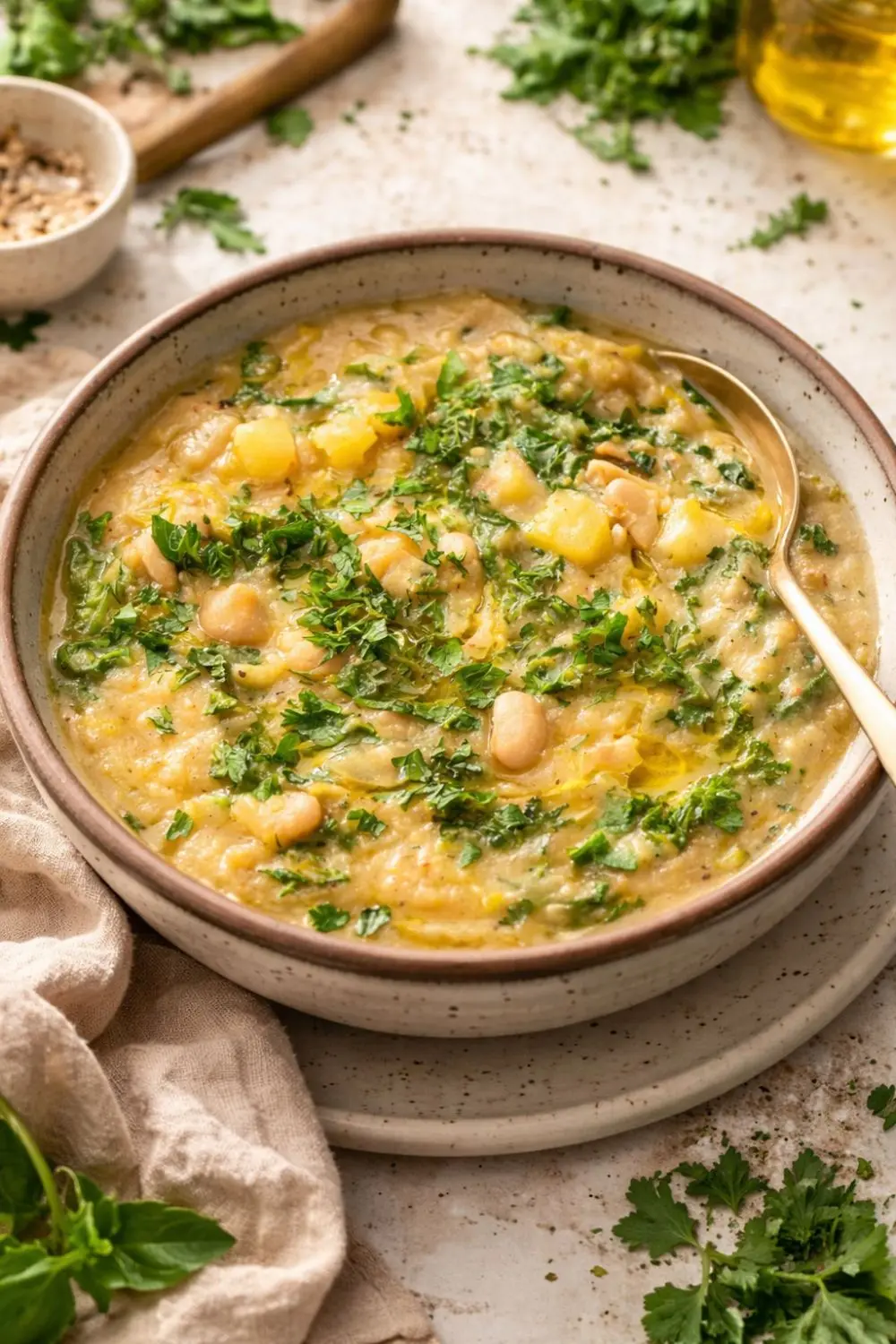 Vegan Light Creamy Leek & New Potato Soup