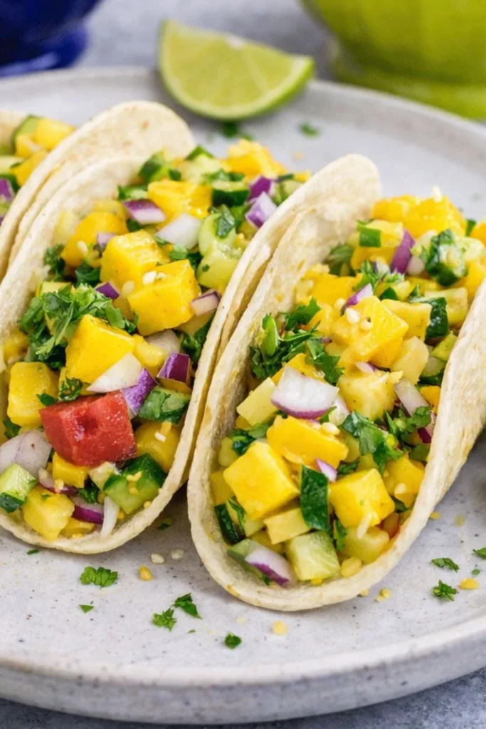Vegan Mango Black Bean Tacos