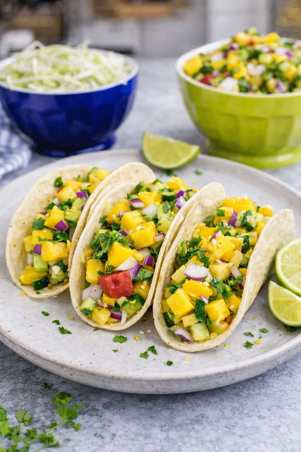Vegan Mango Black Bean Tacos