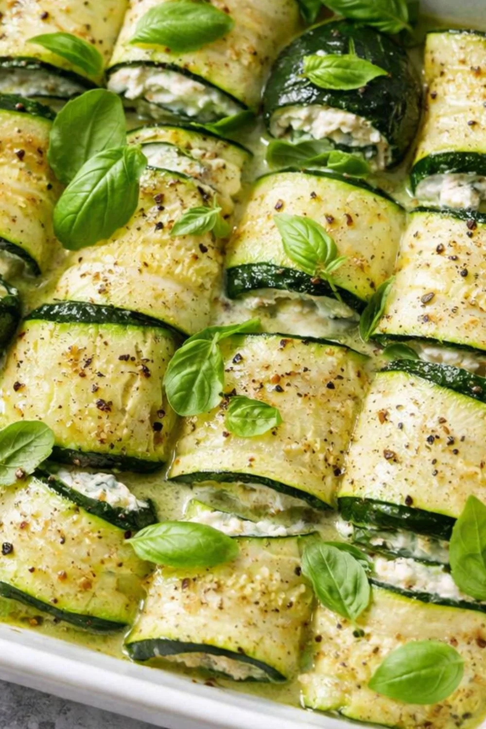 Vegan No-Bake Basil Pesto Zucchini Rolls