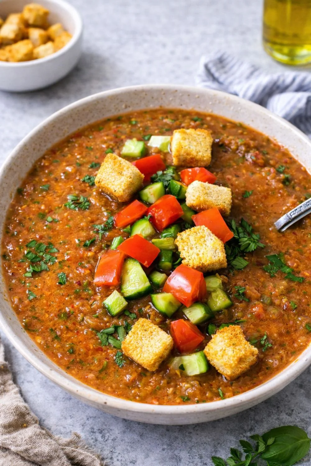 Vegan No-Cook Vegan Gazpacho Bowl