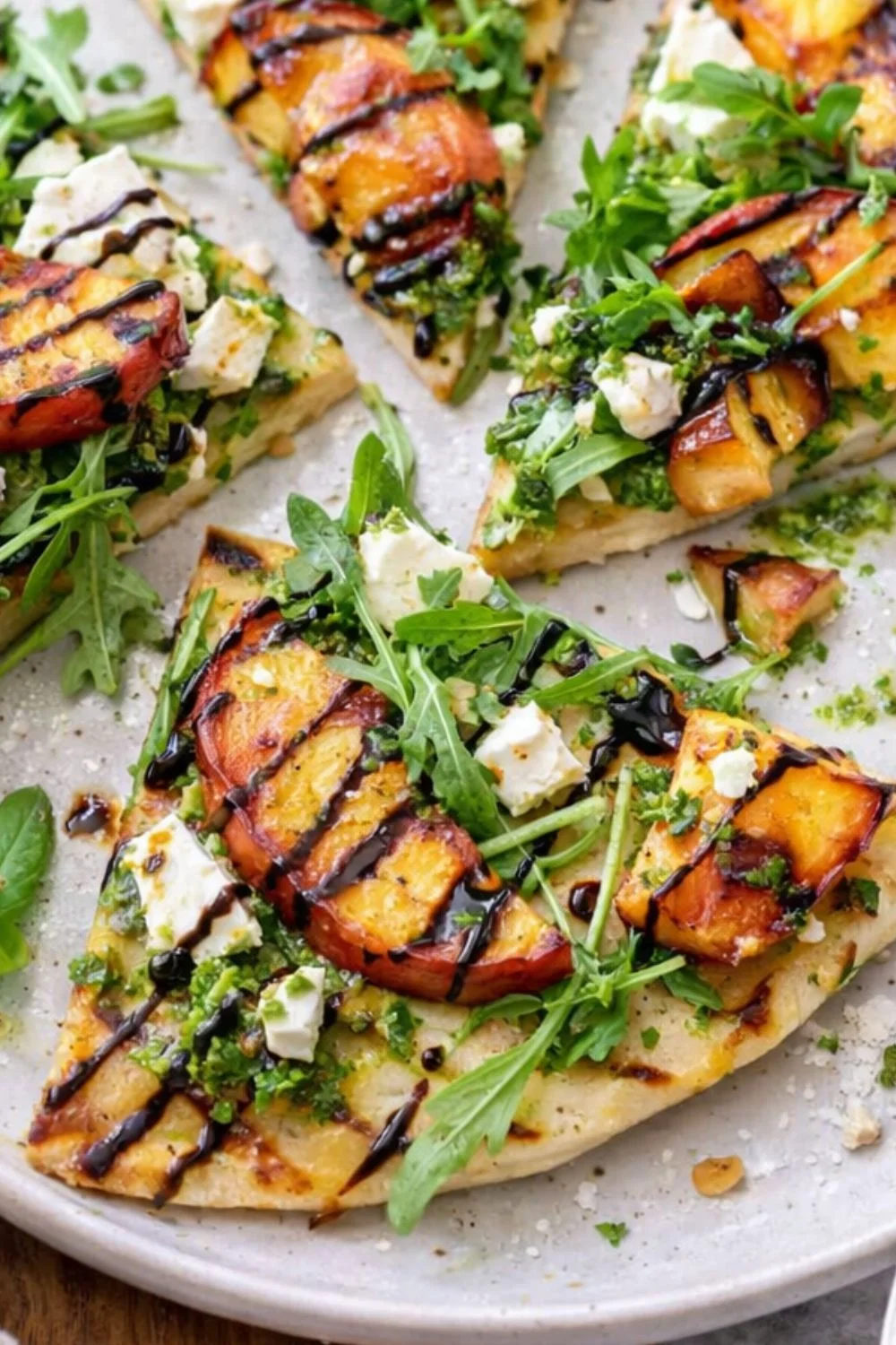 Vegan Peach & Arugula Flatbread
